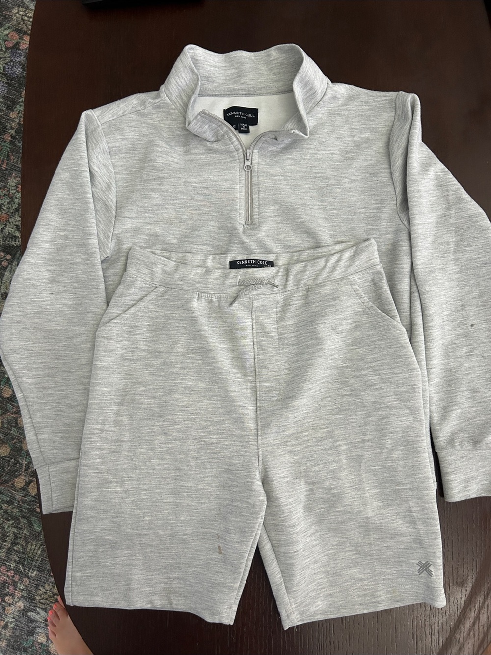 Kenneth Cole Kids Heather Gray Quarter-Zip Pullover & Shorts Set